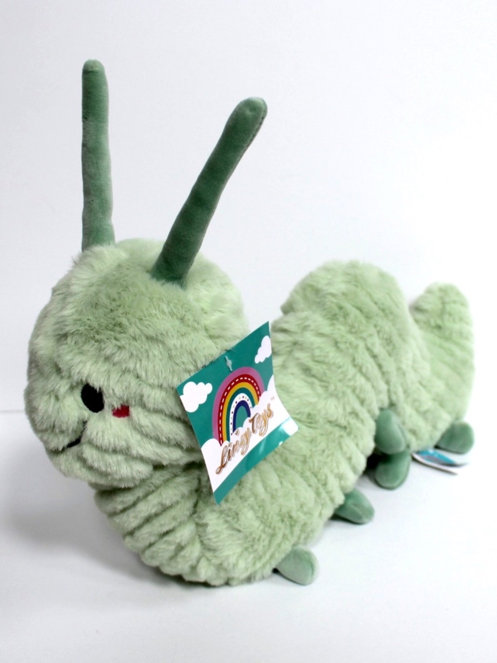 Linzy Toys Green Caterpillar Fuzzy Plush Stuffed Animal 15" NEW